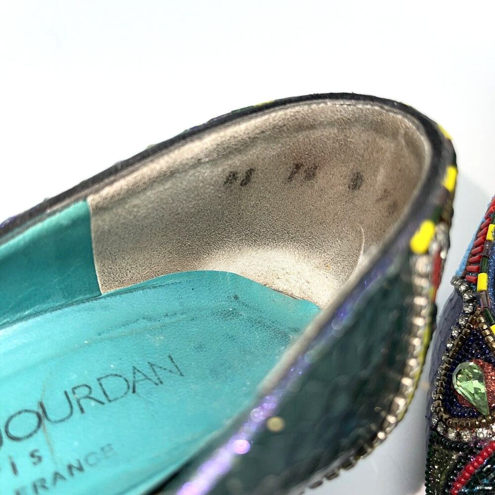 Bradley Levin Beaded Heels Womens 8 Charles Jourdan 80s 90s Vintage Rare Unique - Picture 13 of 15